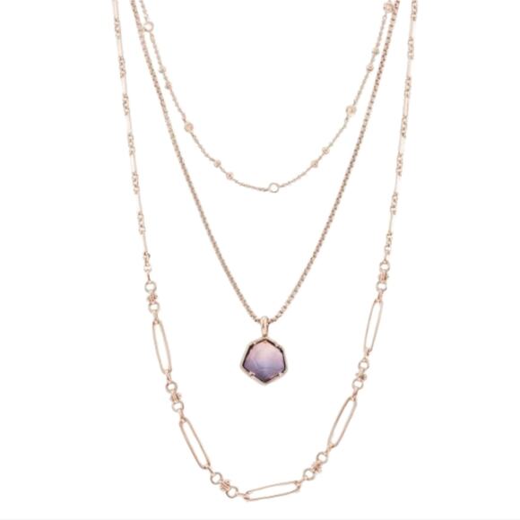 Kendra Scott Vanessa Multi-Strand Necklace in Peach Ombré, Rose Gold-Plated New - Picture 2 of 12
